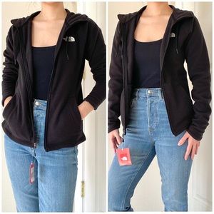 The North Face Black Lightweight Fleece Hooded Zip Up Jacket - Size Small